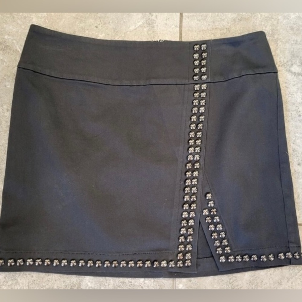 Be a rock star. Express Gray Studded Mini Skirt